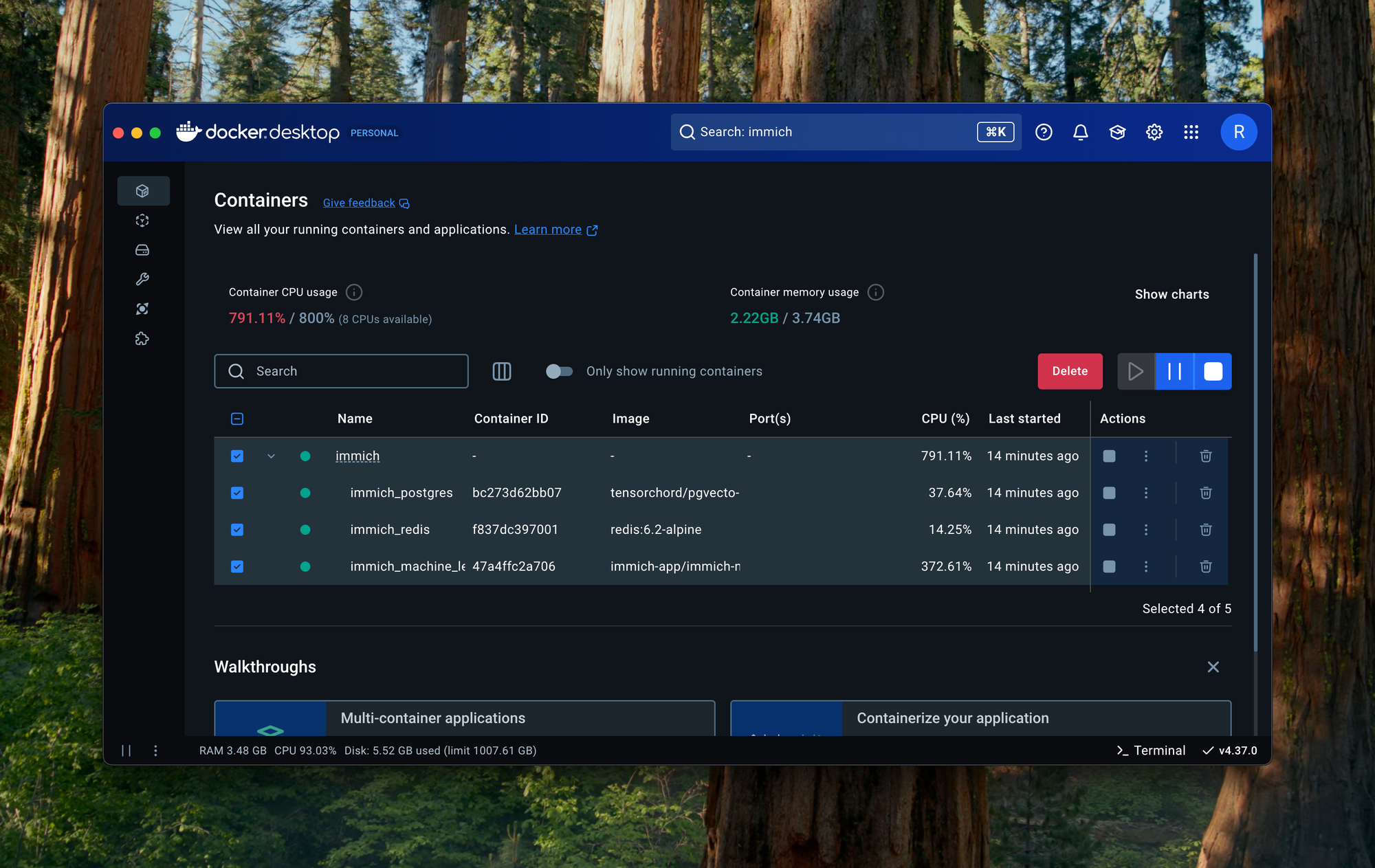 Installation von Docker und Immich auf Mac OS