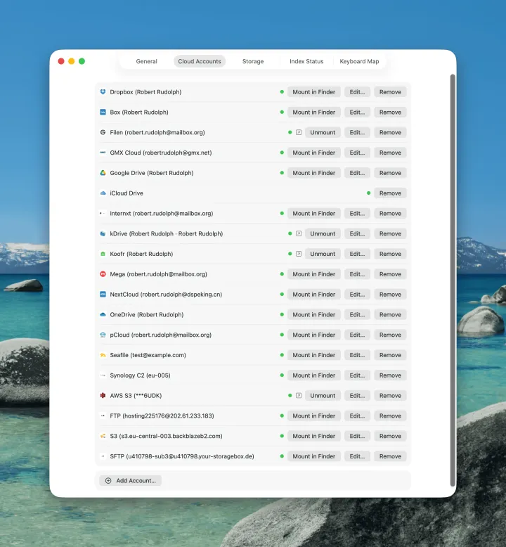 FileFluss 1.3 kann nun direkt Cloud-Accounts im macOS Finder mounten